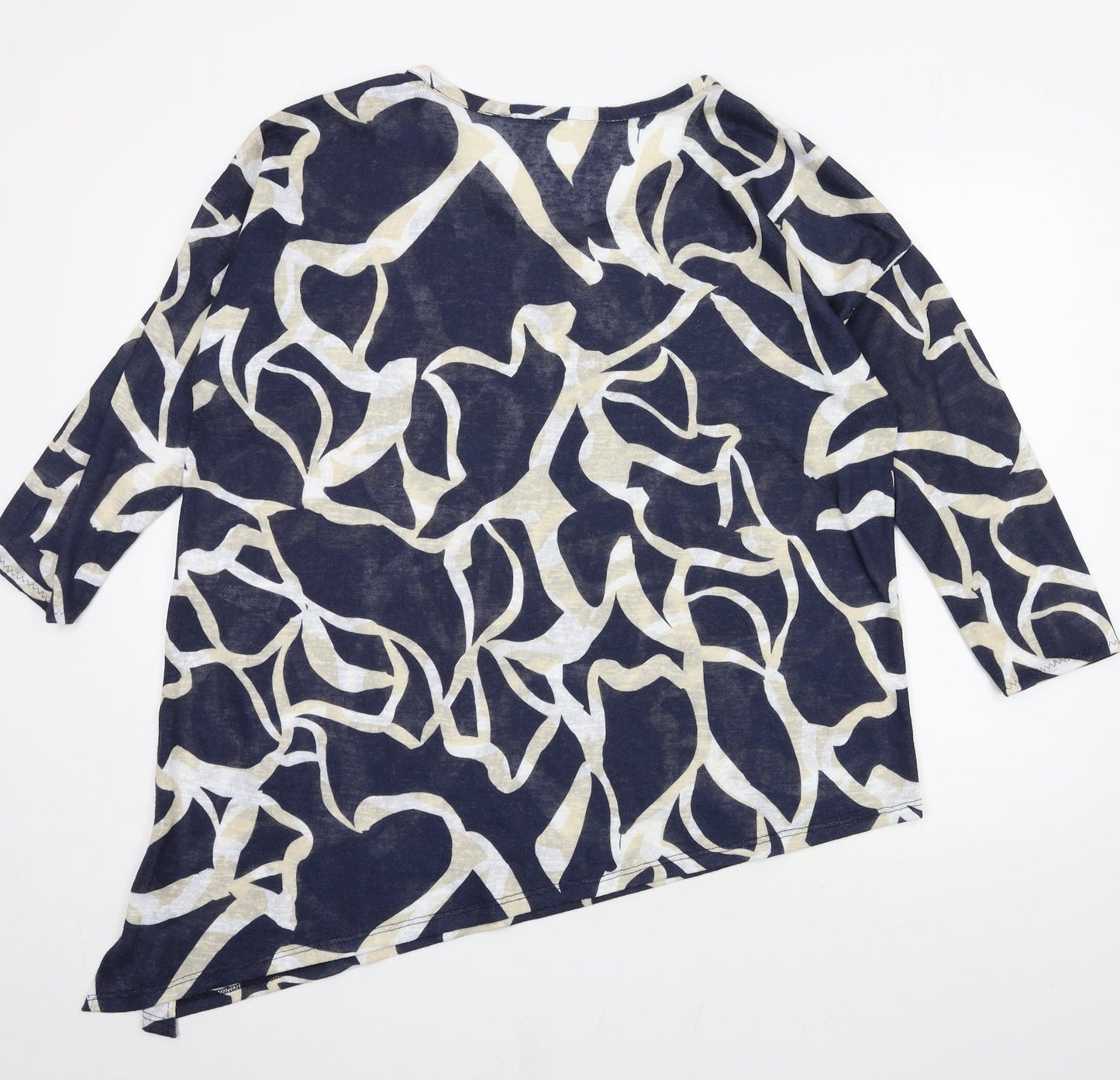 Wallis Womens Blue Geometric Jersey Basic T-Shirt Size 12