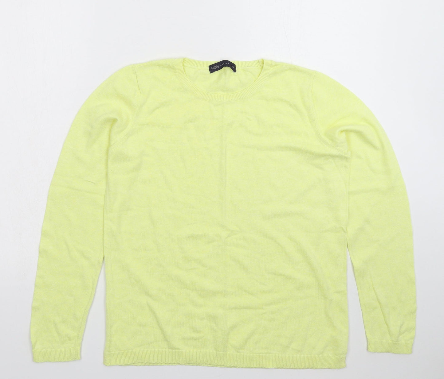 Marks and Spencer Womens Yellow  Knit Pullover Jumper Size M