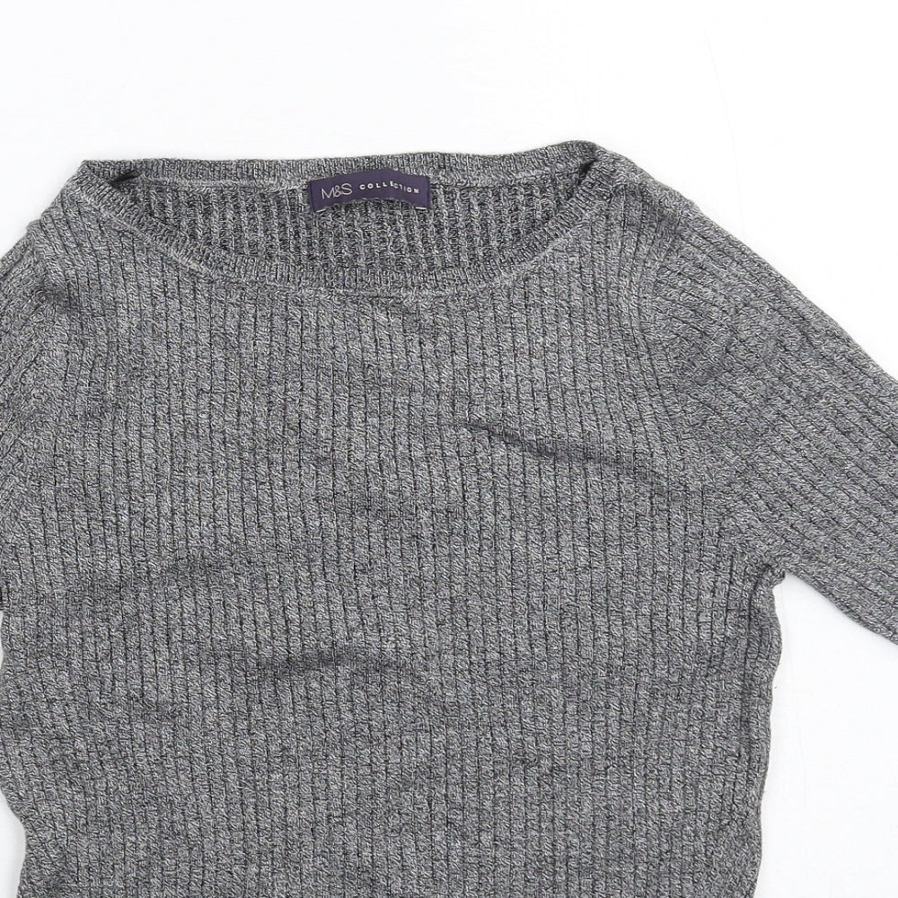 Marks and Spencer Womens Grey  Knit Pullover Jumper Size 12