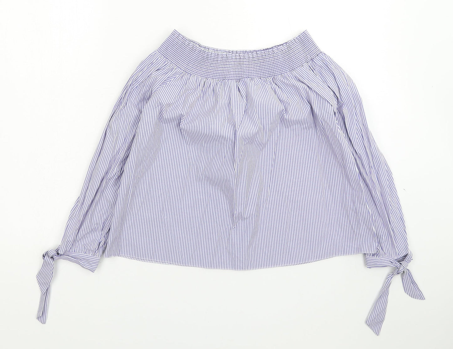 New Look Womens Blue Striped  Basic Blouse Size 12