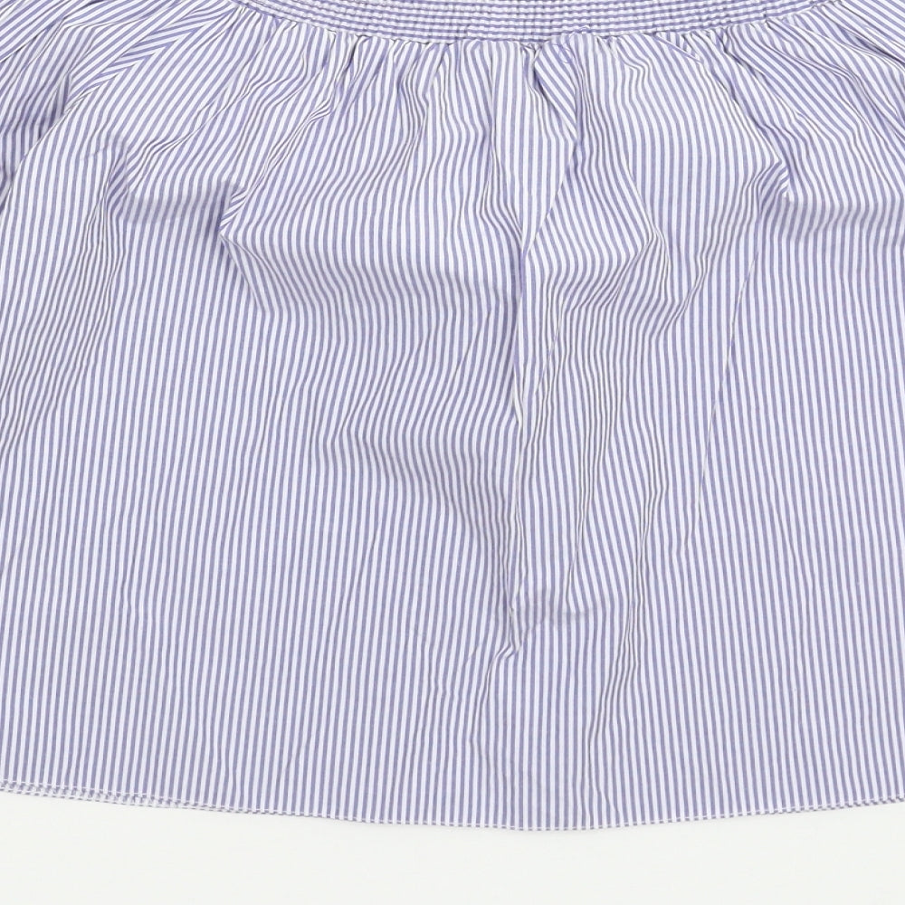 New Look Womens Blue Striped  Basic Blouse Size 12