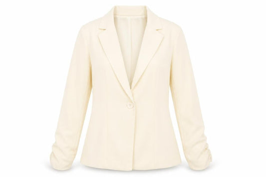 JustFab Womens Ivory   Jacket Blazer Size L