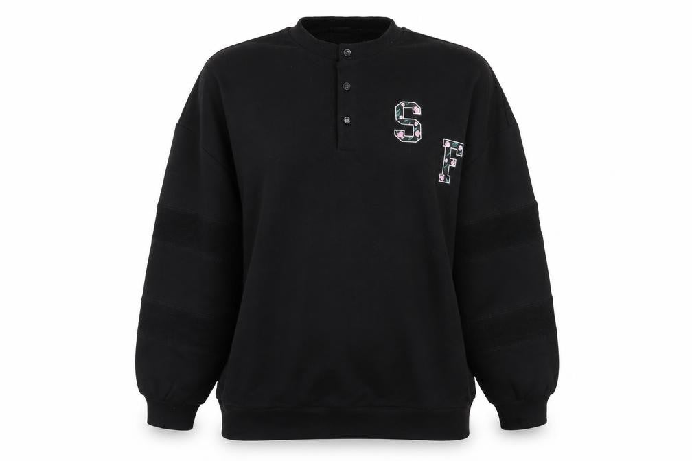 stuffle Womens Black Floral  Pullover Jumper Size 10