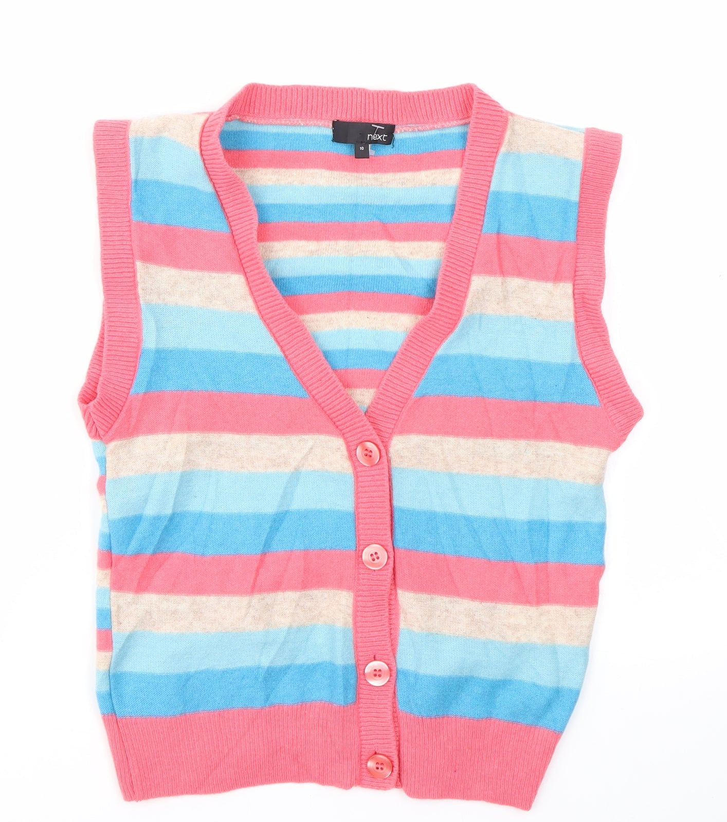 NEXT Womens Multicoloured Striped  Cardigan Jumper Size 10