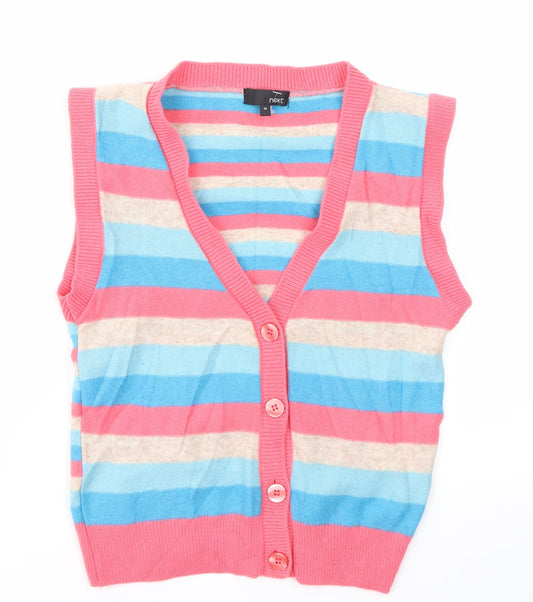 NEXT Womens Multicoloured Striped  Cardigan Jumper Size 10