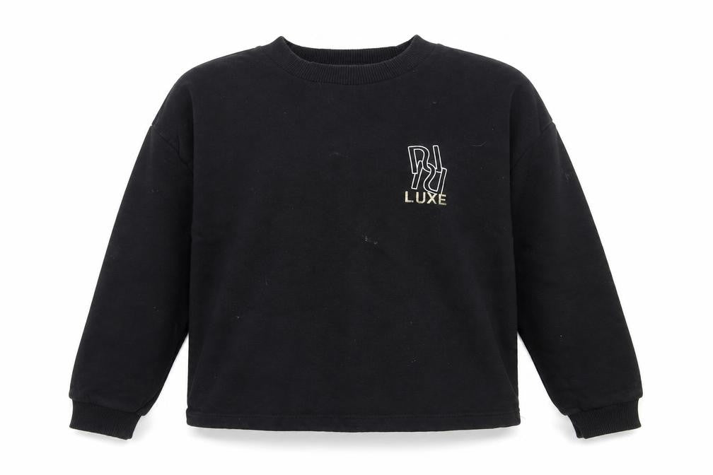 River Island Girls Black   Pullover Sweatshirt Size 9-10 Years