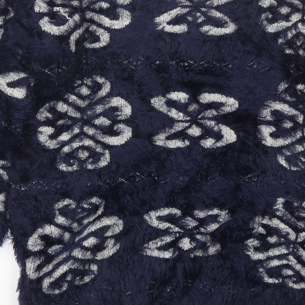 Kela loves london Womens Blue Floral  Pullover Jumper Size L