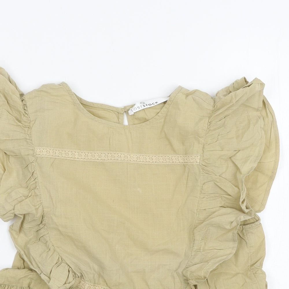 Lost Stock Womens Brown   Basic Blouse Size S
