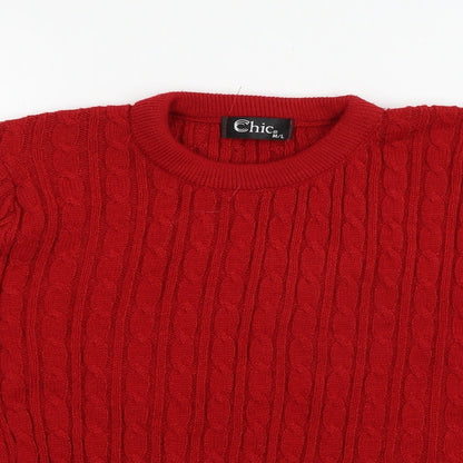 CHIC Womens Red   Pullover Jumper Size L