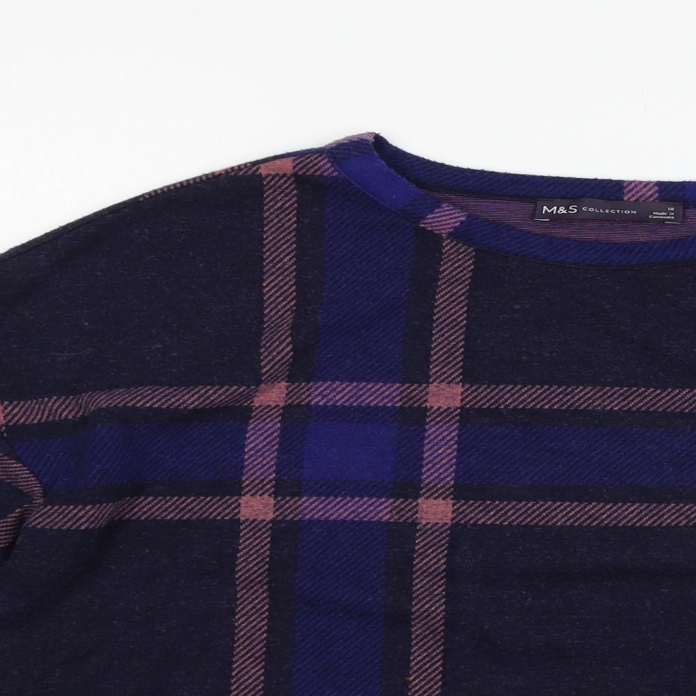 Marks and Spencer Womens Multicoloured Check  Pullover Jumper Size 10