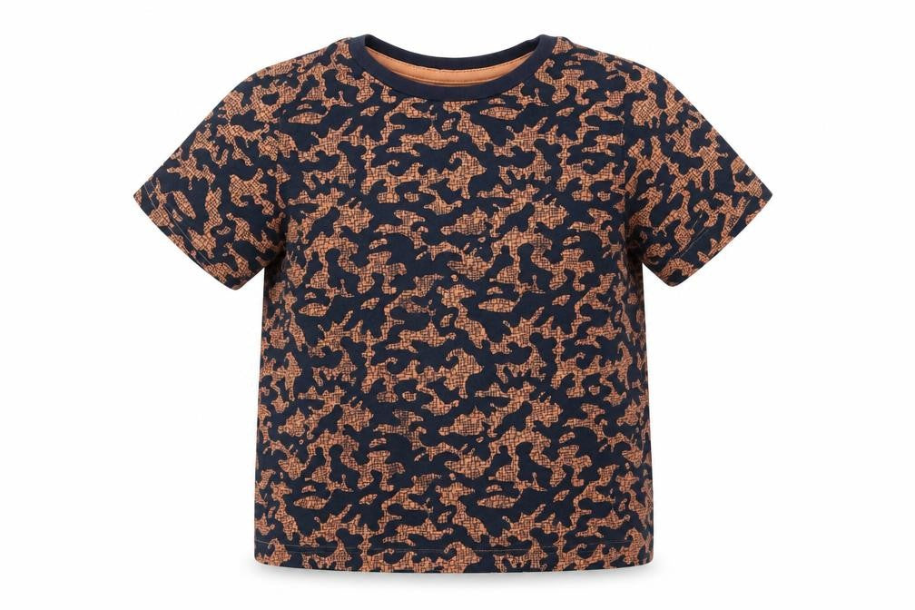 Nutmeg Boys Blue Camouflage  Basic T-Shirt Size 5-6 Years