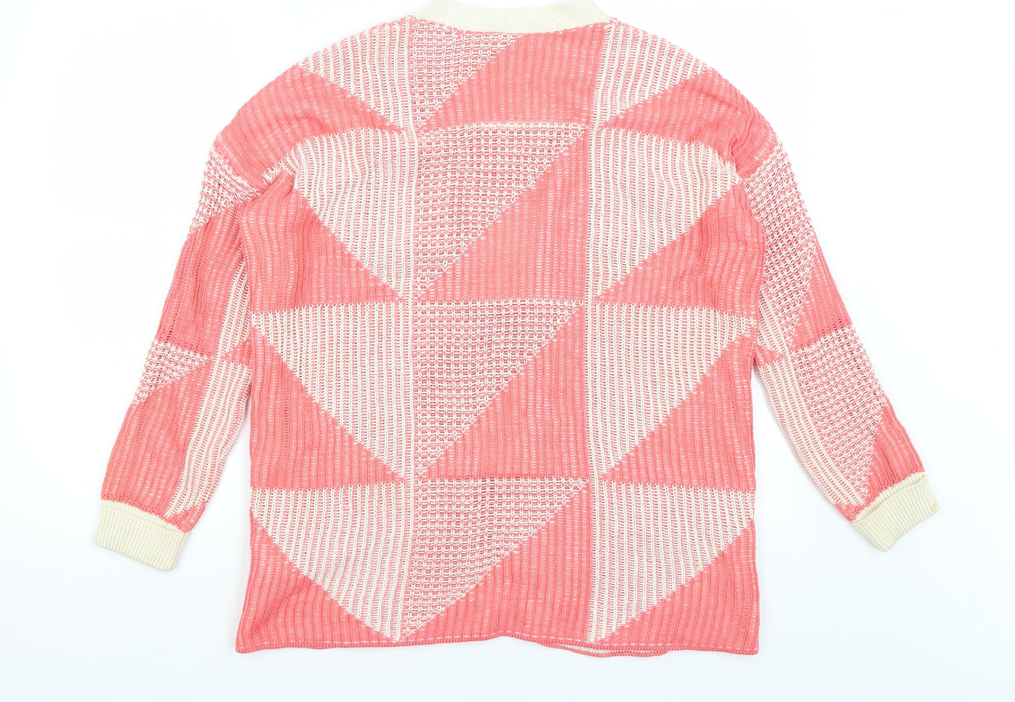 New Look Womens Red Geometric  Shrug Jumper Size 14