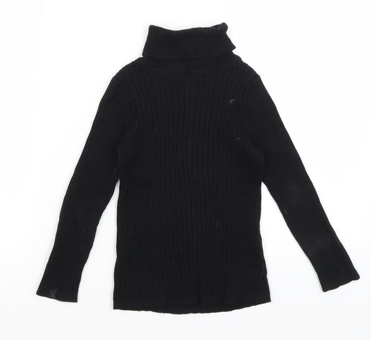 George Girls Black   Basic T-Shirt Size 4-5 Years
