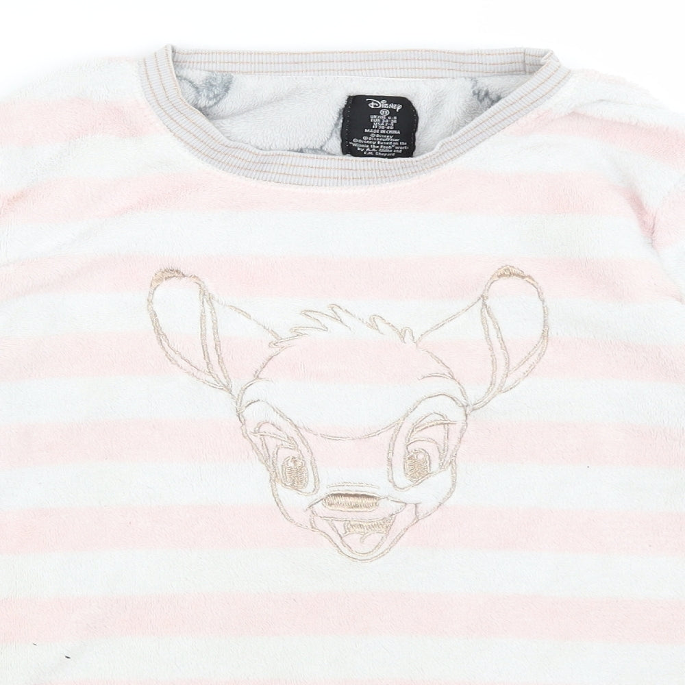 Disney Womens Grey Striped  Pullover Jumper Size XS  - Bambi