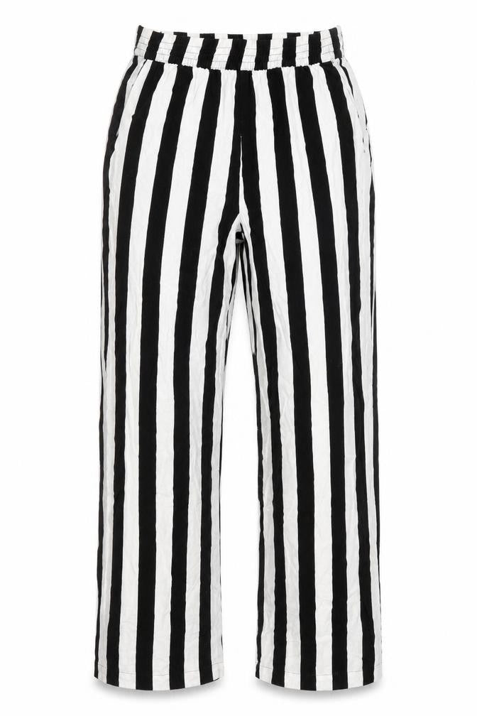 Divided Womens Black Striped  Trousers  Size 4 L28 in