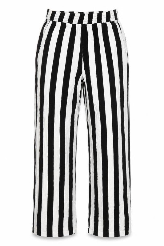 Divided Womens Black Striped  Trousers  Size 4 L28 in