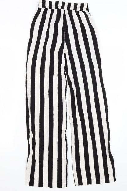Divided Womens Black Striped  Trousers  Size 4 L28 in