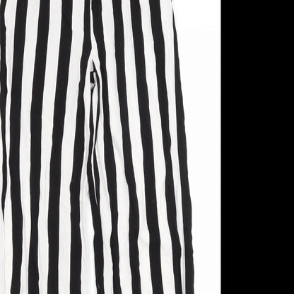 Divided Womens Black Striped  Trousers  Size 4 L28 in