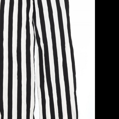 Divided Womens Black Striped  Trousers  Size 4 L28 in