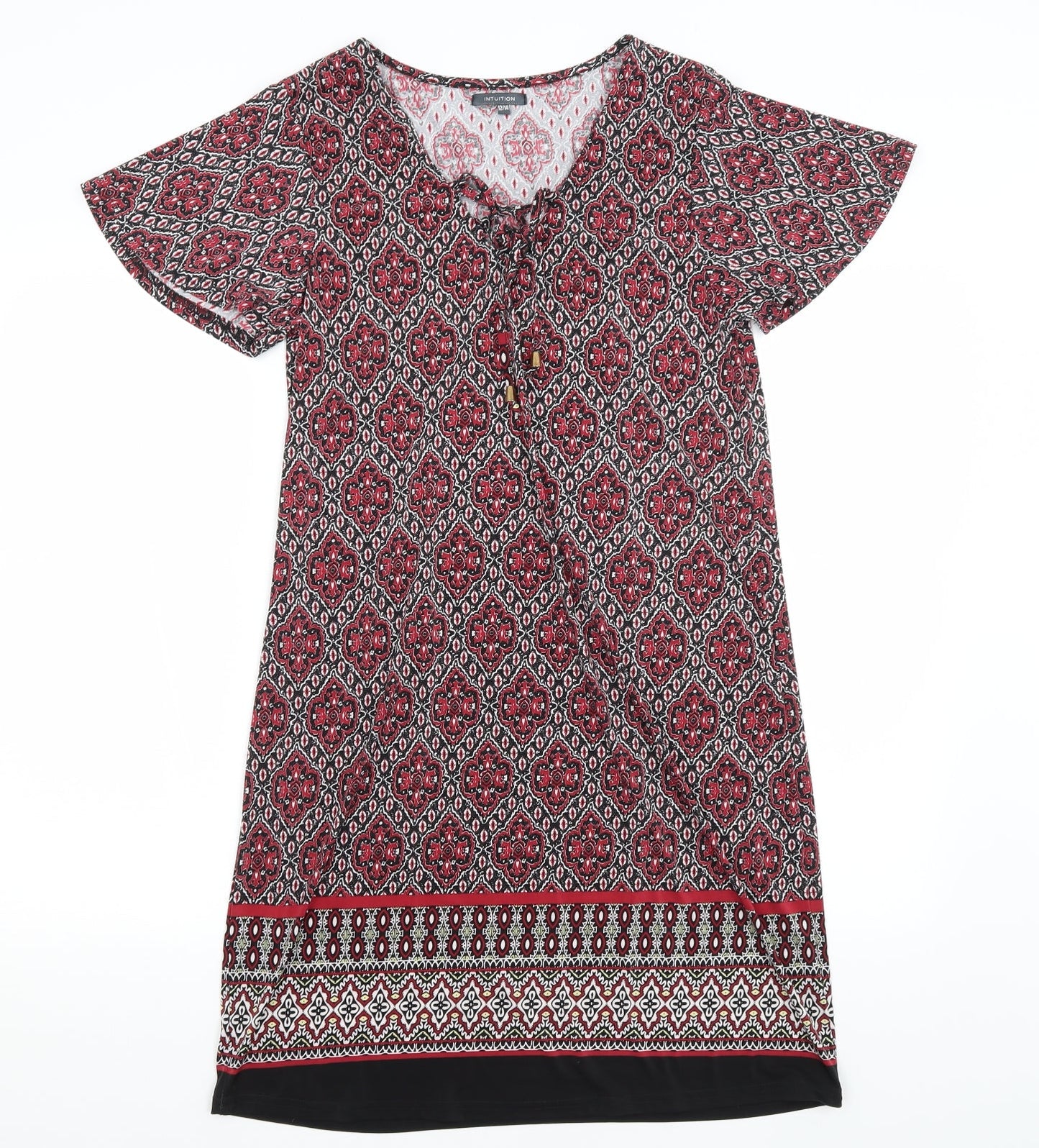 Intuition Womens Black Paisley  A-Line  Size 12