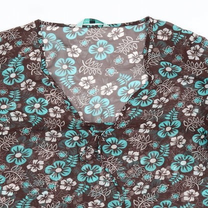 Womens Brown Floral  Kaftan  Size 14