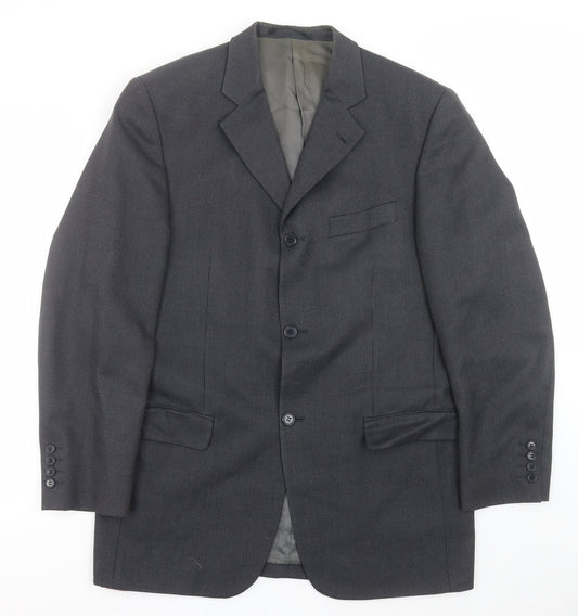Hugo James Mens Grey Geometric  Jacket Suit Jacket Size 40