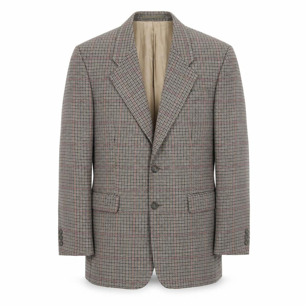 Classics Mens Beige Houndstooth  Jacket Suit Jacket Size 38