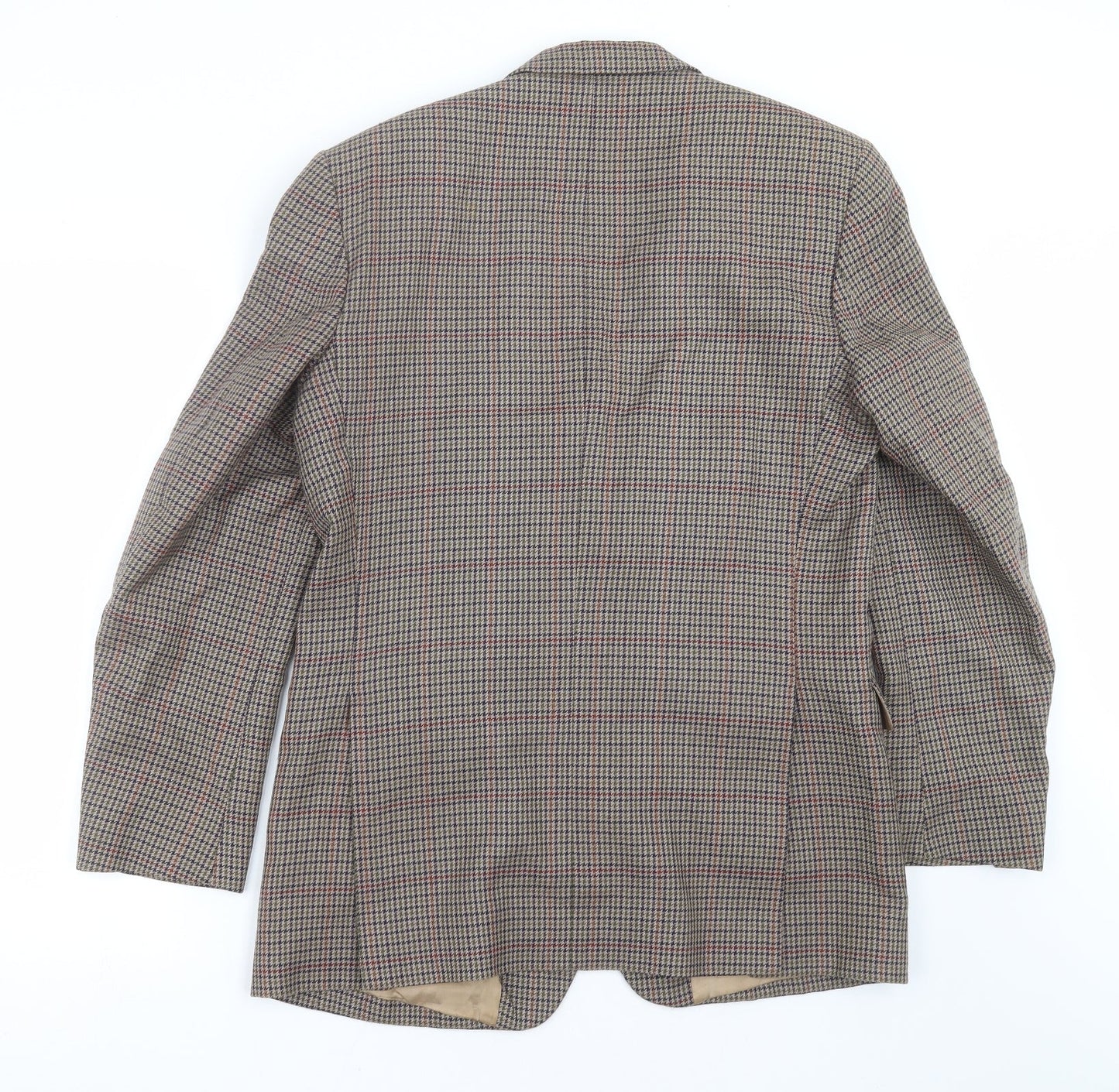Classics Mens Beige Houndstooth  Jacket Suit Jacket Size 38