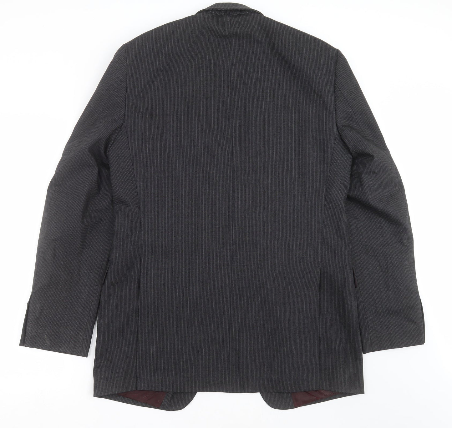 Tom English Mens Grey Striped  Jacket Suit Jacket Size 40