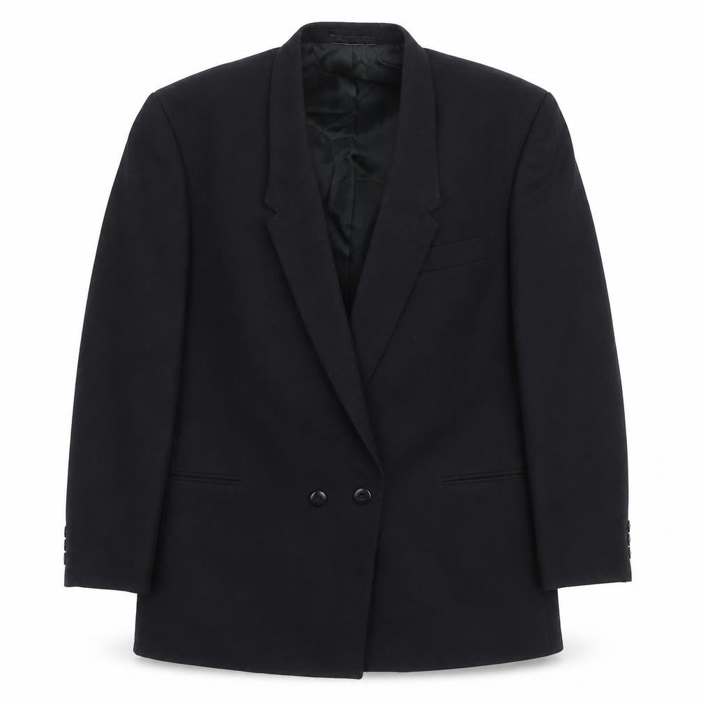 profilo Mens Black Geometric  Jacket Suit Jacket Size 40