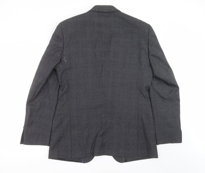 Blazer Mens Grey Check  Jacket Suit Jacket Size 40
