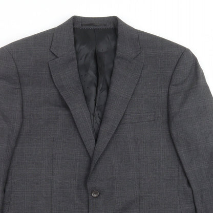 Blazer Mens Grey Check  Jacket Suit Jacket Size 40