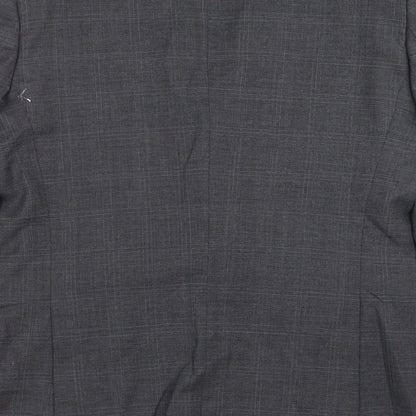 Blazer Mens Grey Check  Jacket Suit Jacket Size 40