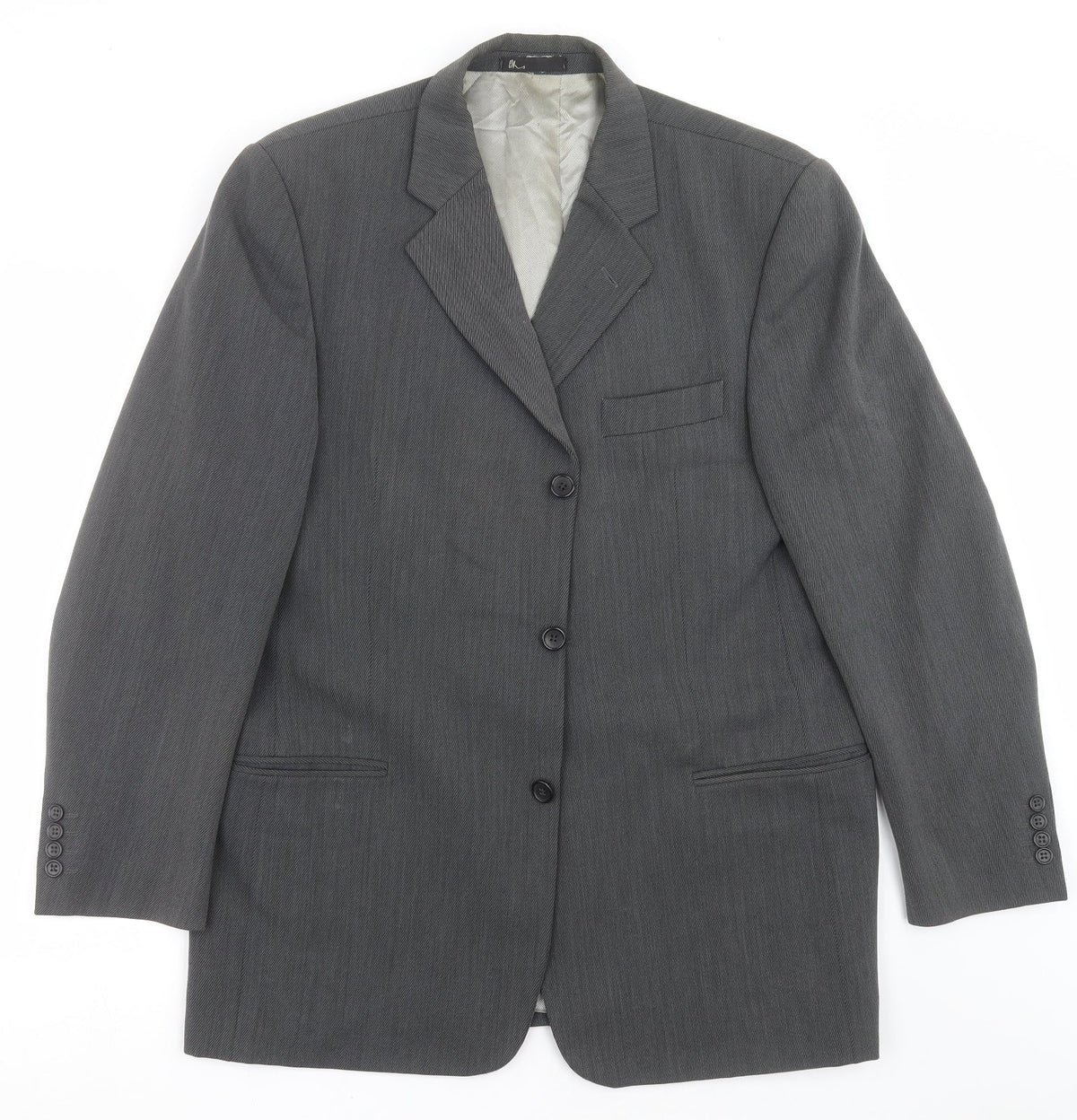 BHS Mens Grey Striped  Jacket Suit Jacket Size 42