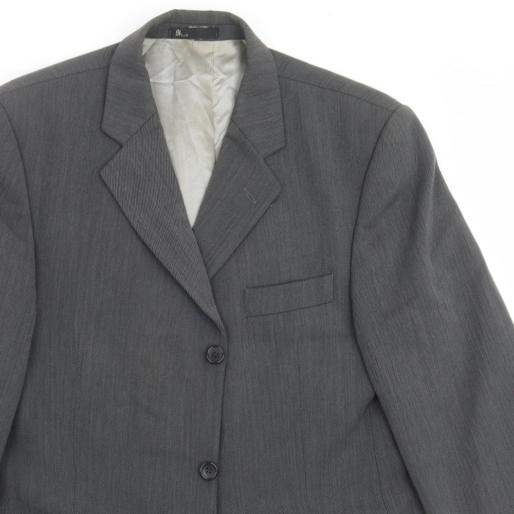 BHS Mens Grey Striped  Jacket Suit Jacket Size 42
