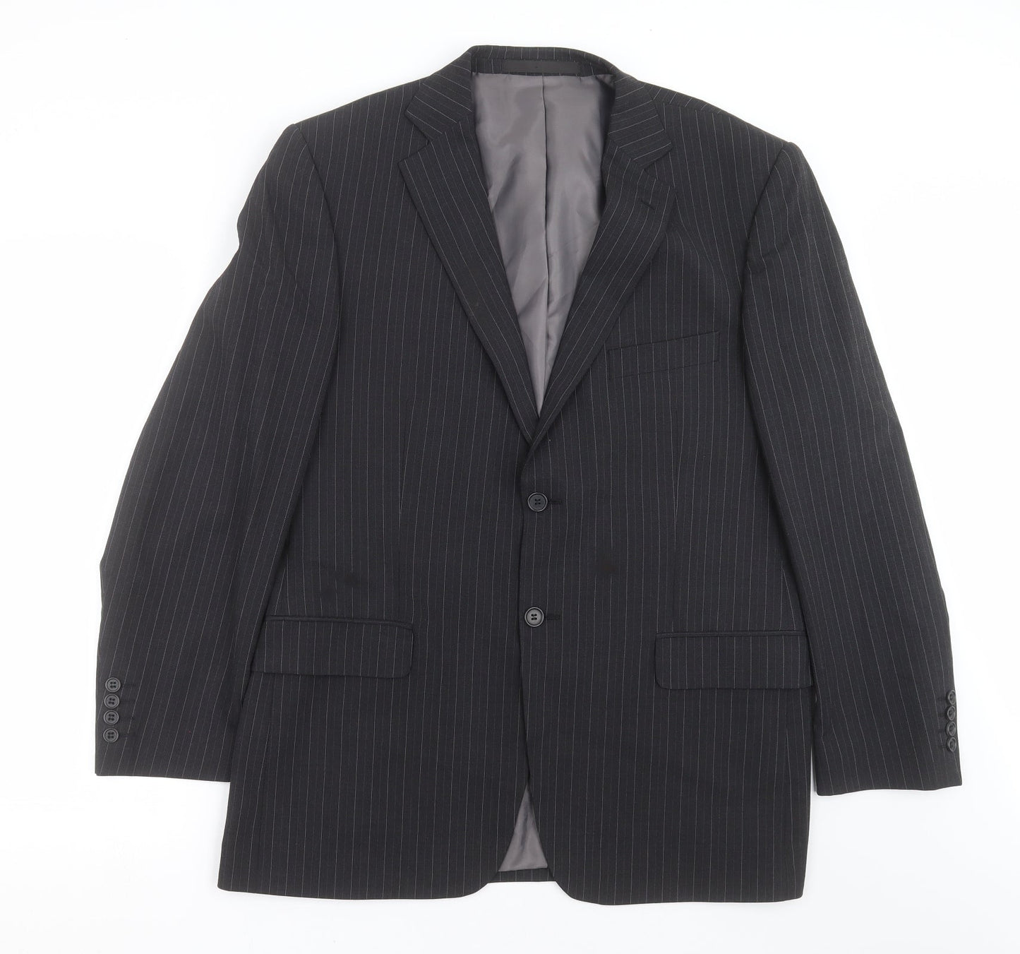 Marks and Spencer Mens Grey Striped  Jacket Suit Jacket Size 42