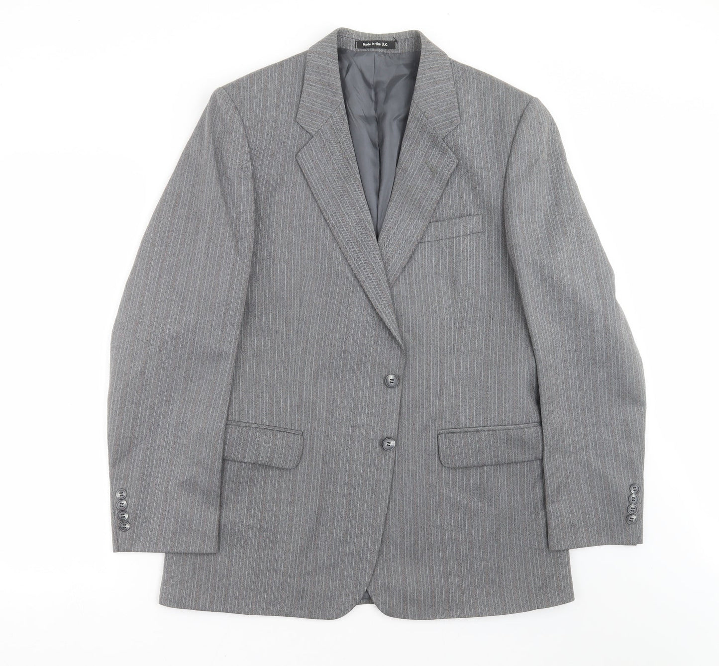 Marks and Spencer Mens Grey Striped  Jacket Suit Jacket Size 40