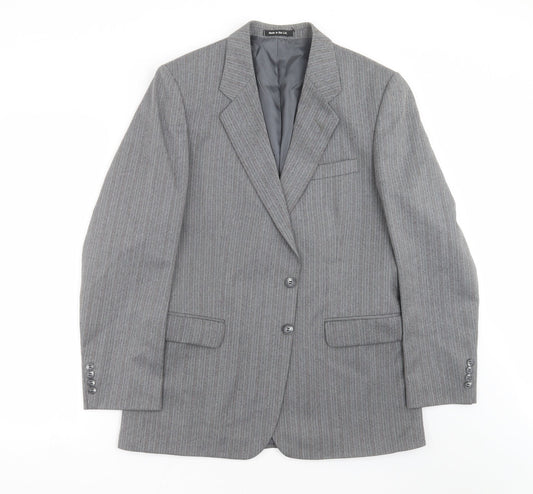 Marks and Spencer Mens Grey Striped  Jacket Suit Jacket Size 40