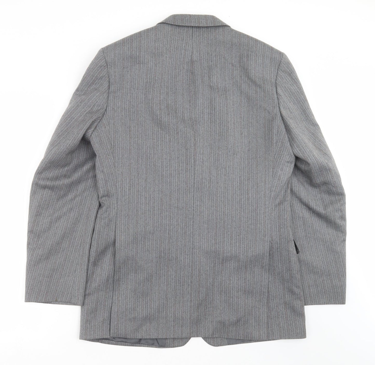 Marks and Spencer Mens Grey Striped  Jacket Suit Jacket Size 40
