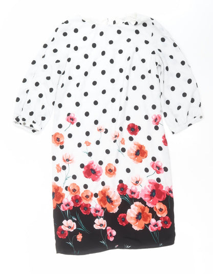 Womens White Polka Dot  Shift  Size 10