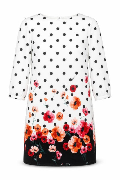 Womens White Polka Dot  Shift  Size 10