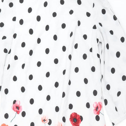 Womens White Polka Dot  Shift  Size 10