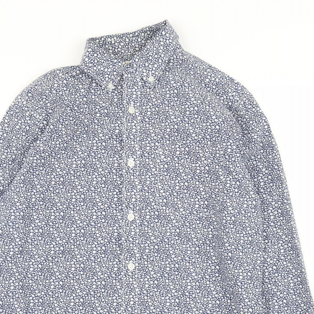Gap Mens Blue Floral   Button-Up Size S