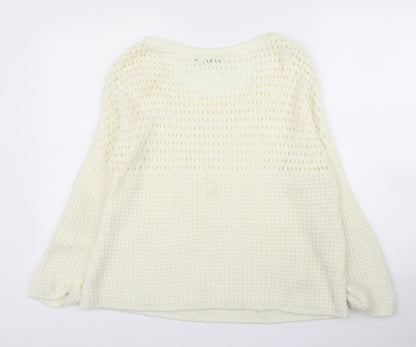 Internationale Womens Ivory   Pullover Jumper Size 10