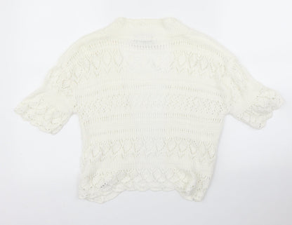 Preloved Muizz Womens Ivory   Cardigan Jumper Size M - Back