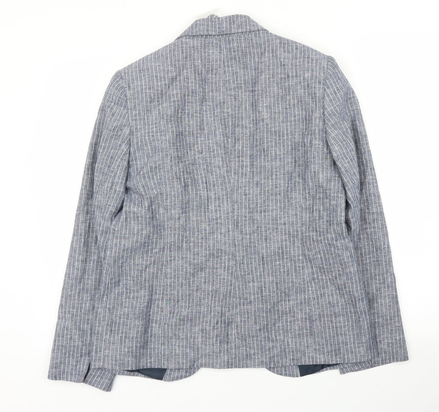 BM Womens Blue Striped  Jacket Blazer Size 12