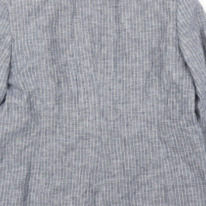 Bonmarché Womens Blue Striped Jacket Blazer Size 12