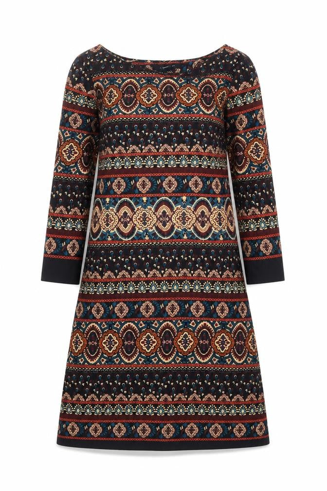 Primark Womens Brown Batik  A-Line  Size 6