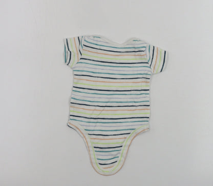 Tu Boys White Striped  Babygrow One-Piece Size Newborn