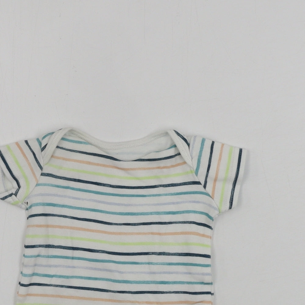 Tu Boys White Striped  Babygrow One-Piece Size Newborn